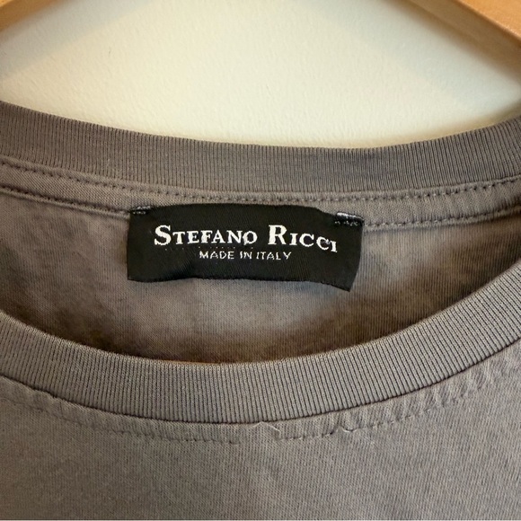Stefano Ricci Gray Black Men’s T shirt Cotton Italy Streetwear - Picture 3 of 10
